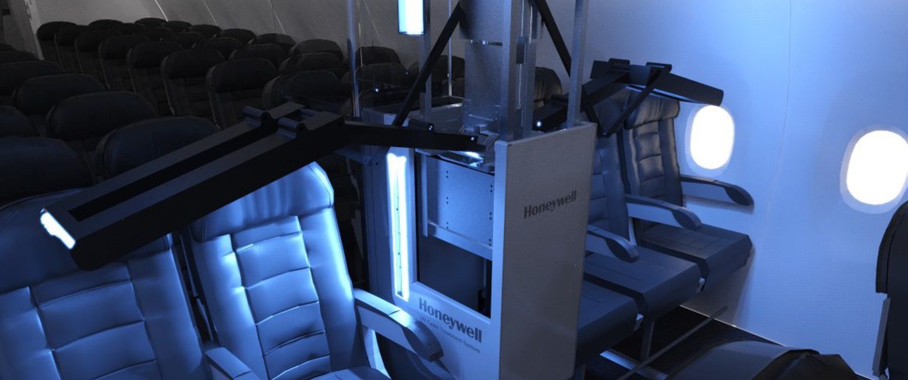 Honeywell UV Cabin System: Wird durch die leere Kabine gerollt und desinfiziert mit UV-C-Strahlung. Ursprünglich...