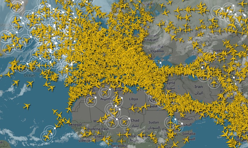Flugverkehr am 22. Juni: Chaos über der Nahost-Region.