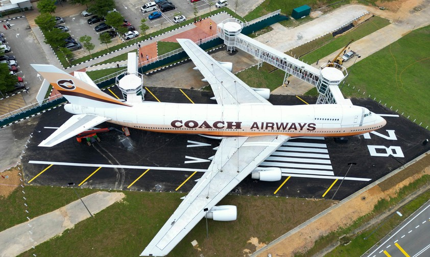 Die 747-200 aus der Luft. Früher flog die Maschine für Lufthansa.