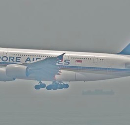 A380 von Singapore Airlines im Smog (Archivbild):  Der Stadtstaat ist gerüstet für die Situation.