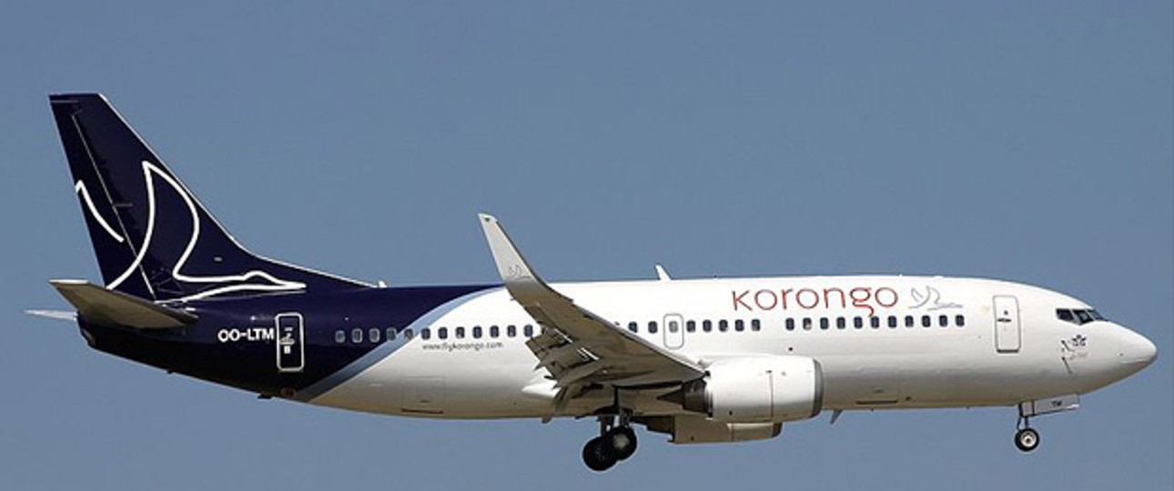 B737 von Korongo Airlines: Die Lizenz stammt aus Belgien.