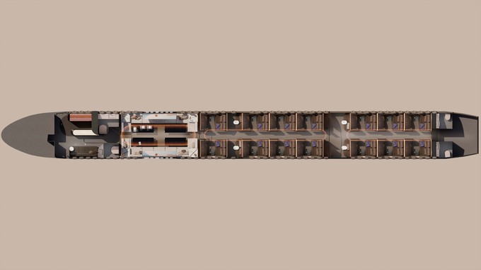 Der Grundriss der Kabine.