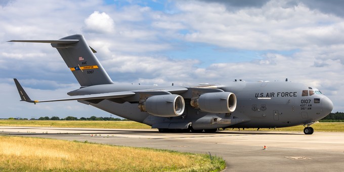 Ebenfalls dabei: Eine C-17A Globemaster III.