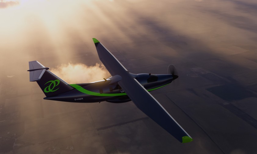 Microliner in der Luft: Die Animation zeigt, wie das Flugzeug aussehen soll.