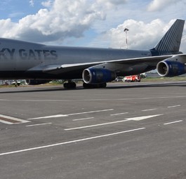 Boeing 747 von Sky Gates: Bald am Hahn zu sehen.