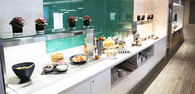 Buffet in der Lounge.