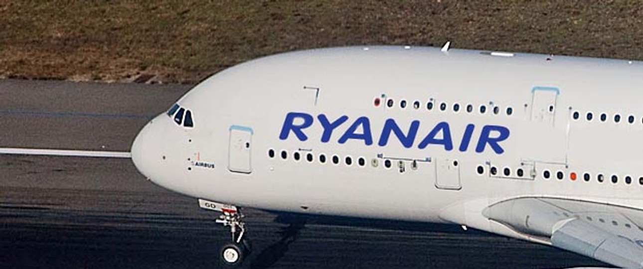 Airbus A380 in den Farben von Ryanair: In fünf bis sechs Jahren will Ryanair über den Atlantik fliegen.