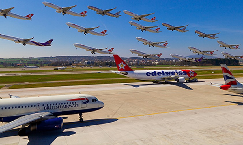 Flughafen in Zürich: Viel los.