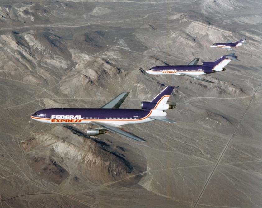 Flieger von Fedex Express: Vor 40 Jahren gings los über den Atlantik.