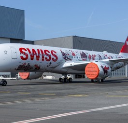 Airbus A350 von Swiss: Die Bemalung ist eine Hommage an die Vielfältigkeit der Schweiz.