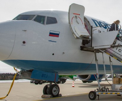 Boeing 737 von Pobeda in Memmingen: Aktuell fast nur noch russische Inlandsziele im Angebot.