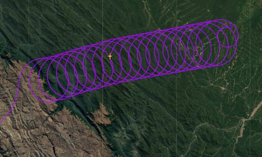 Flugverlauf der Cessna Citation.