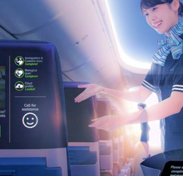 Flugbegleiterin als Hologramm: Bekommen reale Besatzungen bald Unterstützung von Lichtprojektionen?