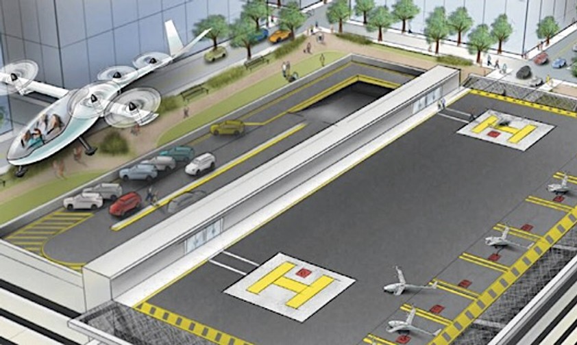 So stellt sich Uber die Zukunft des Nahverkehrs vor: Ubers Elevate-Netzwerk soll den Straßenverkehr entlasten.