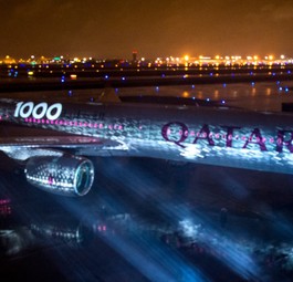 Bild aus harmonischeren Tagen: Der erste Airbus A350-1000 für Qatar Airways im Jahr 2019.