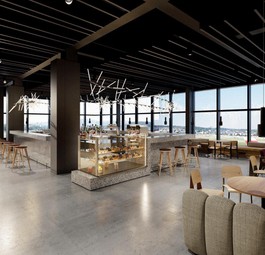 Darstellung der neuen Senator-Lounge im Dock B: Swiss baut neue Lounges am Flughafen Zürich.