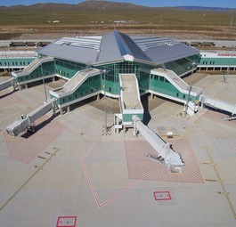 Neuer Flughafen von Ulaanbaatar: 3 Millionen  Reisende pro Jahr kann er abfertigen.