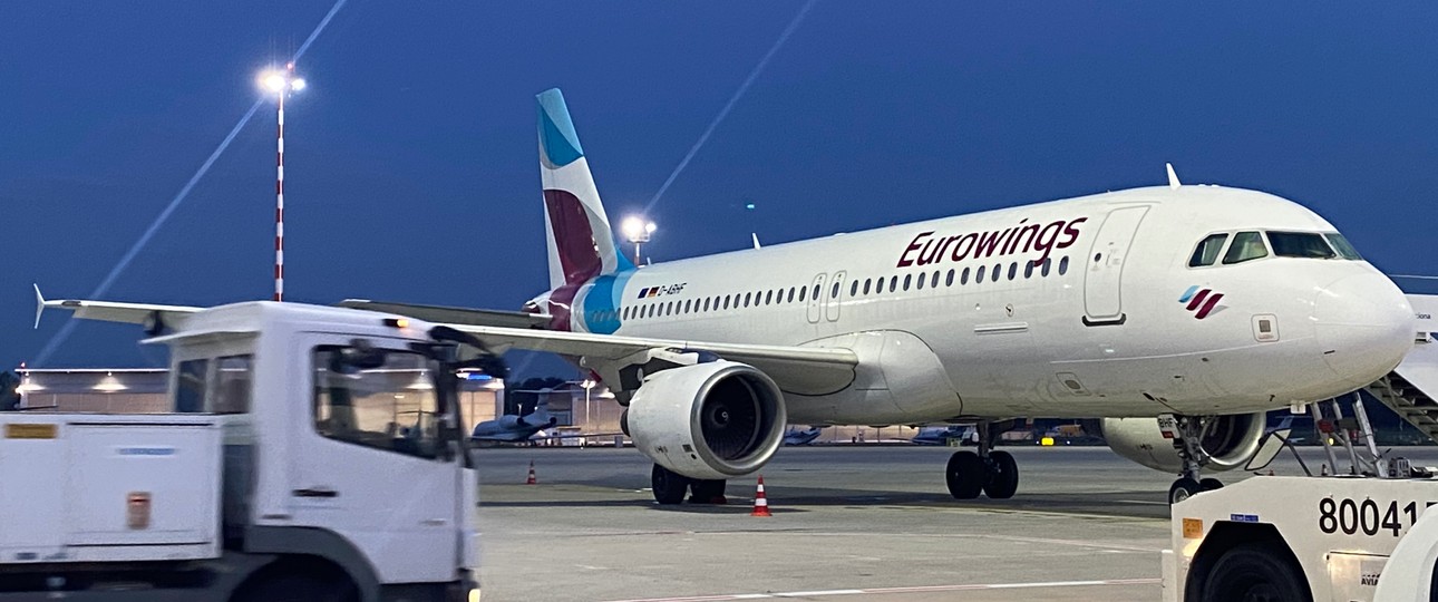 Eurowings-Jet am Flughafen Düsseldorf: Vorerst keine Flüge nach Israel.