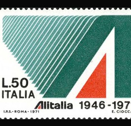 Jubiläumsmarke von 1971: Alitalia ist heue nur noch ein Schatten ihrer selbst.