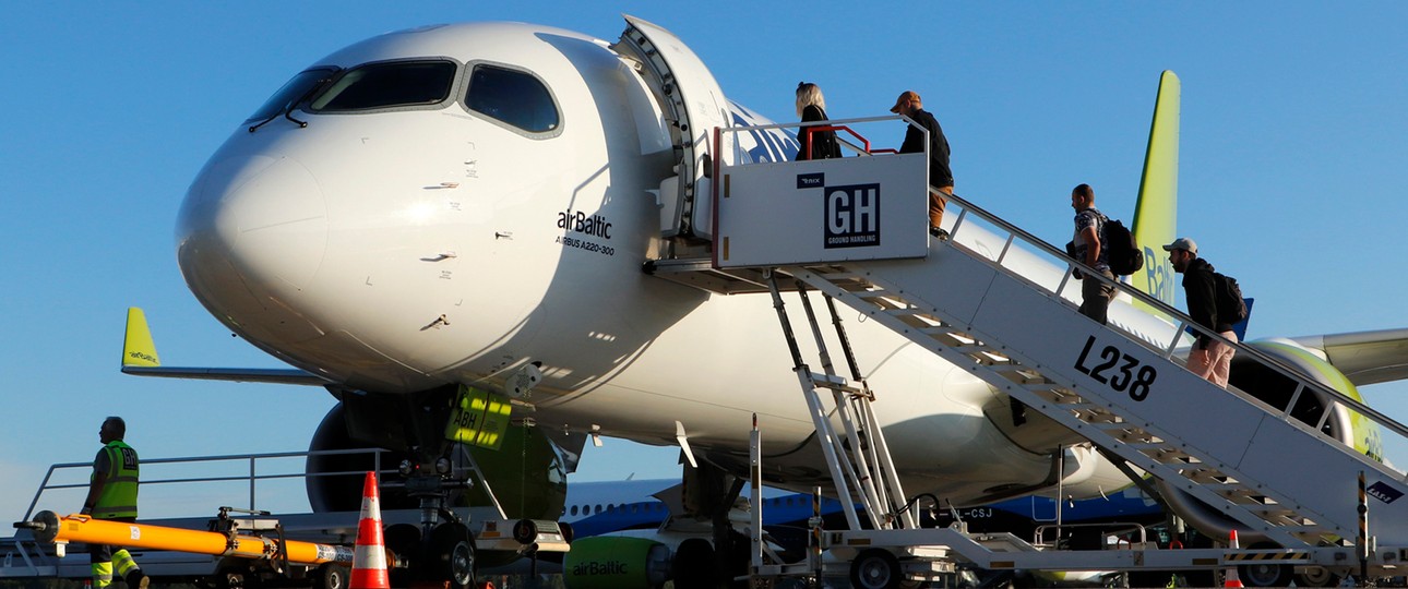 Airbus A220-300 von Air Baltic: Künftig Stammgast in Wien.