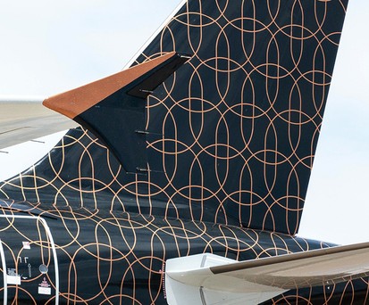 Leitwerk des Airbus A319 von Beond: Manchmal ist der Flieger ziemlich leer.