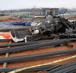 Das Wrack der sR22: Wirbelschleppen haben zum Absturz im Dezember 2021 geführt.