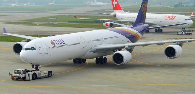 Thai-Airways-A340: Die Flieger sind nun gegroundet.