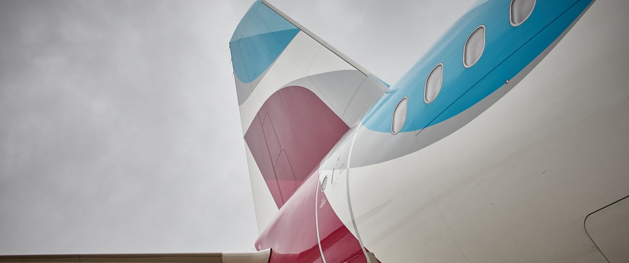 Heck eines Airbus A320 von Eurowings: Einige Flüge fallen aus.