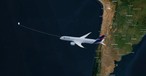 Dreamliner von Latam und die Route nach Rapa Nui: eine Insel, weit Weg vom Festland.