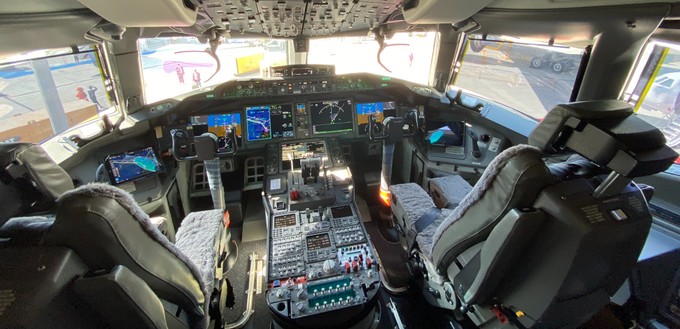 Ein Blick ins Cockpit der Boeing 777-9. Dort gibt es ein ganz besonderes ...