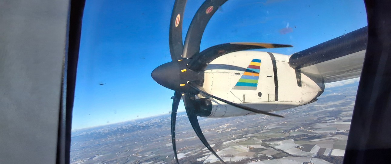 Blick aus einer ATR 72 von Braathens: Nun nicht mehr für Austrian Airlines im Einsatz.
