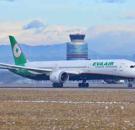 Die Boeing 787-10 von Eva Air in Graz: Ungewöhnlicher Besuch.