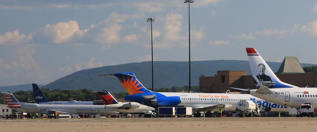 Stewart Airport (2018): Mittlerweile sind die Norwegian-Jets verschwunden.