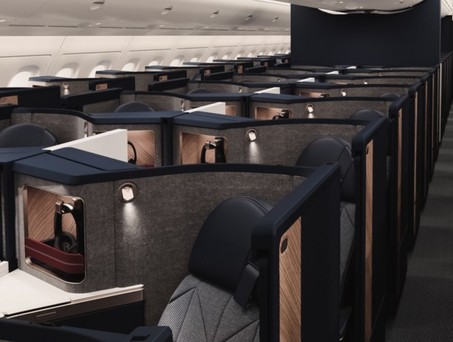 So wird es im Oberdeck der Airbus A380 von British Airways  aussehen: 106 Sitze nur in der Business Class.