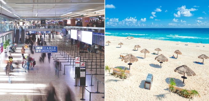 Von Genf nach Cancun in Mexiko.