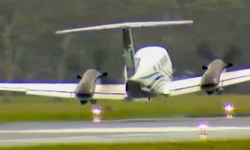 Die Landung der King Air: Glück im Unglück.