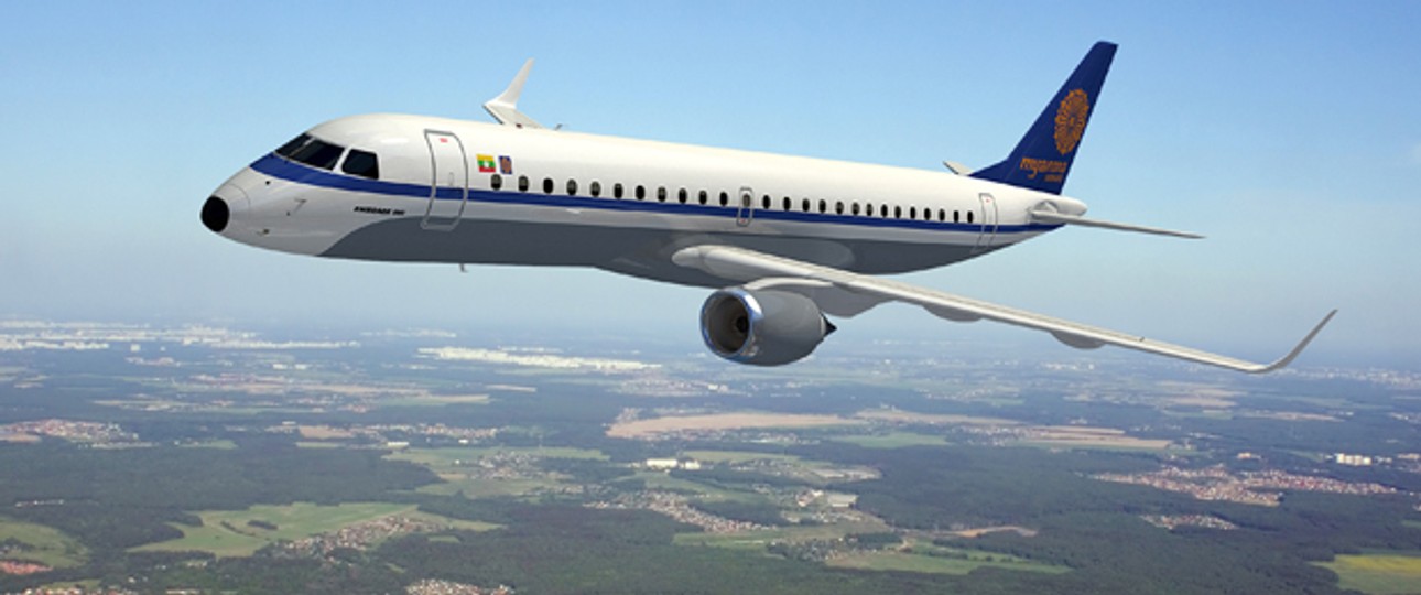 Embraer E190 in den Farben von Myanma Airways: Neuer Kunde.