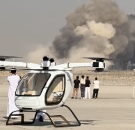 Rauch über der Dubai Air Show: Ein Militärjet ist mutmaßlich abgestürzt.