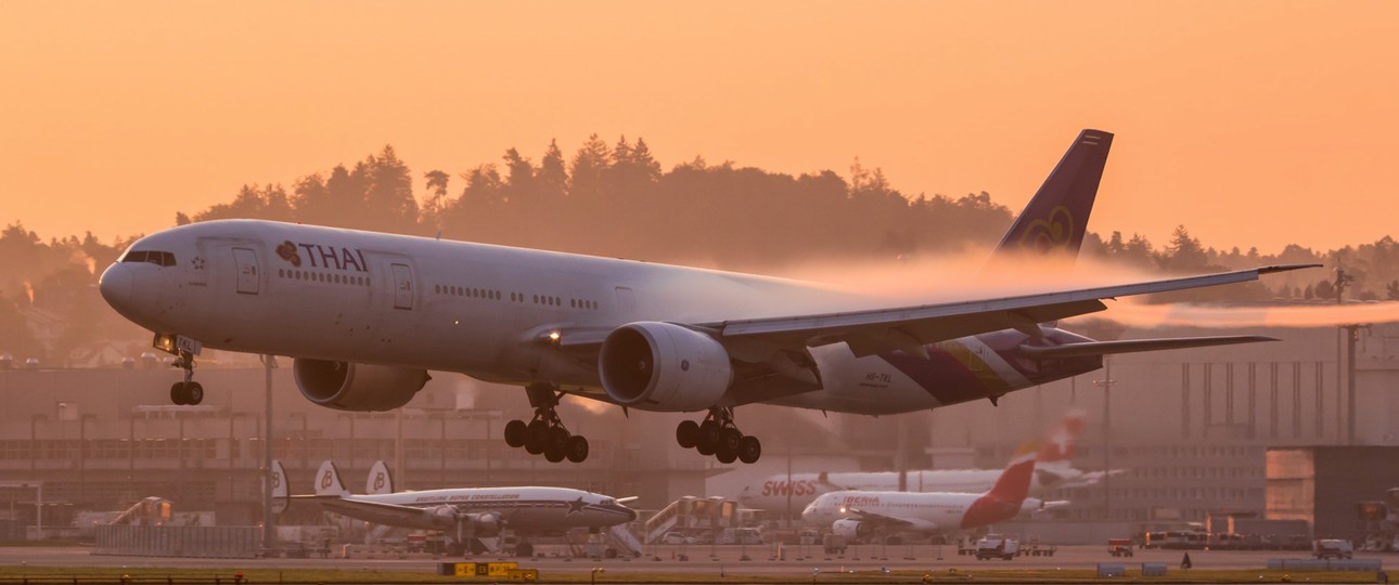 Flieger von Thai Airways in Zürich: Aktuell ist die Airline cheflos.