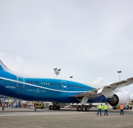 Boeing 787:  Das Seitenleitwerk steht im Fokus.