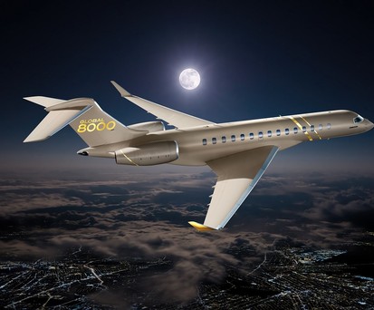 Die Global 8000 ist das neueste Modell von Bombardier. Der kanadische Hersteller streicht vor allem ihre Reichweite von 14.800 Kilometer hervor.