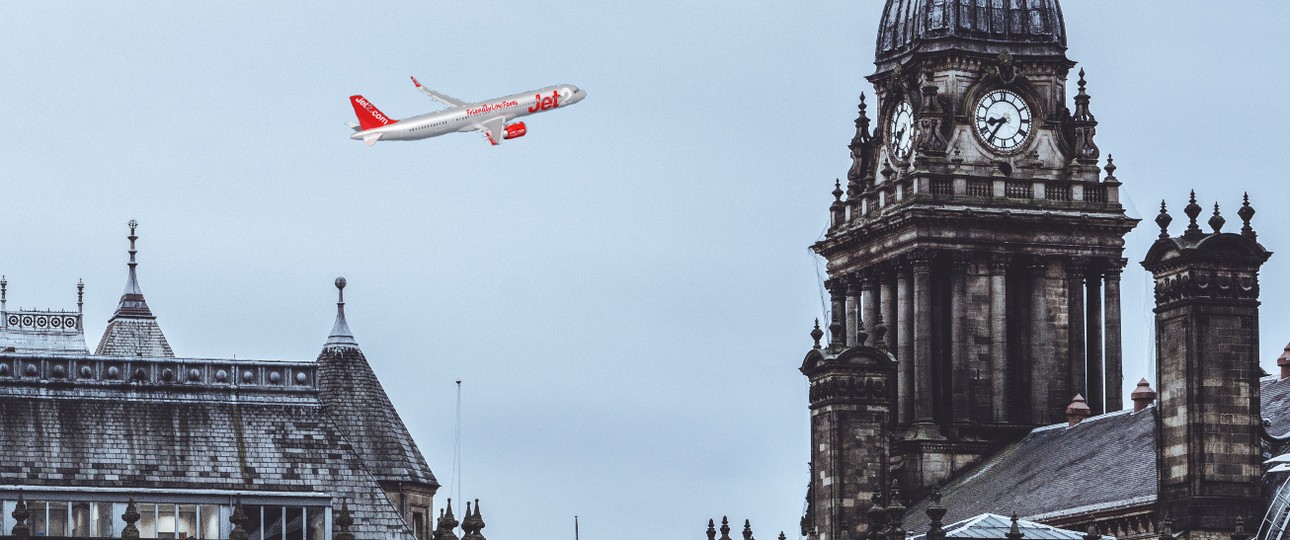 So könnte ein Airbus A321 Neo von Jet 2 über Leeds aussehen: Aus dieser Stadt stammt die Airline.