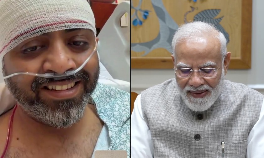 Pilot Machchhar (links) und Indiens Premiermisnister Modi (rechts): Beide haben zehn Minuten miteinander gesprochen. 