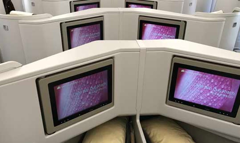 Jeder Sitz hat im Airbus A350 von Vietnam Airlines direkten Zugang zum Gang - ein großes Plus.