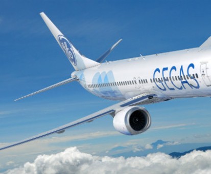 Boeing 737 Max in den Farben von Gecas: So werden die Flieger nie herumfliegen, denn sie werden von Gecas weitervermietet.