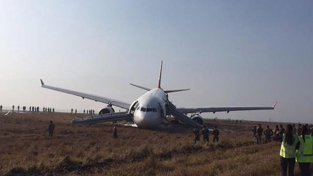 Der Flieger kurz nach der Notlandung 2015.