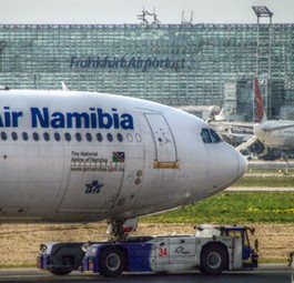 A340 von Air Namibia in Frankfurt: Die Airline hat finanzielle Probleme.