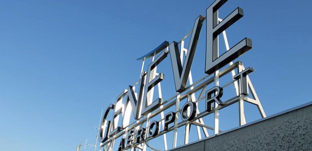 Leuchtschrift des Flughafens Genf: A380-Kapitäne werden sie nie sehen.