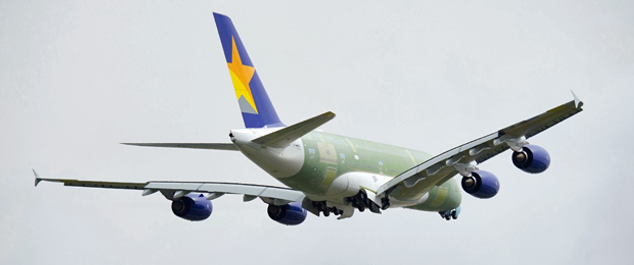 A380 von Skymark beim Jungfernflug: nur für gut zahlende Passagiere.