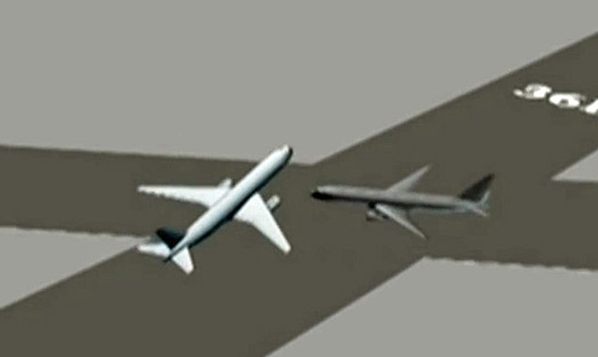 Pilot startet über Piste querende Maschine hinweg